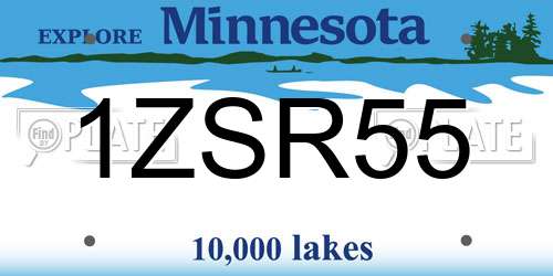 1ZSR55 Minnesota License Plate