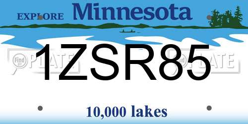 1ZSR85 Minnesota License Plate