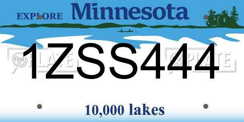 1ZSS444 Minnesota License Plate