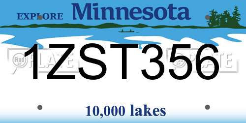 1ZST356 Minnesota License Plate