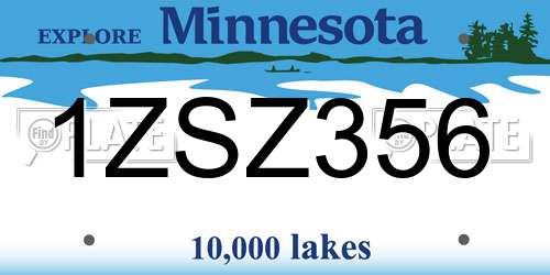 1ZSZ356 Minnesota License Plate