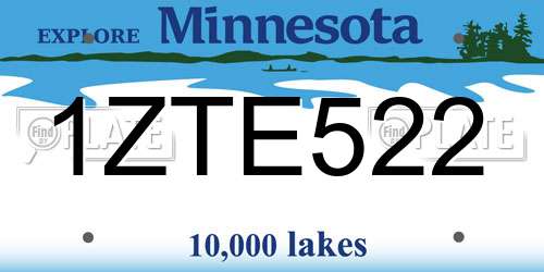 1ZTE522 Minnesota License Plate