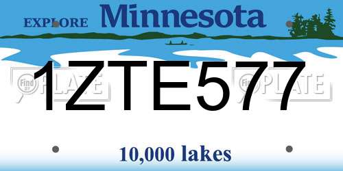 1ZTE577 Minnesota License Plate