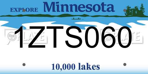 1ZTS060 Minnesota License Plate