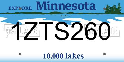 1ZTS260 Minnesota License Plate