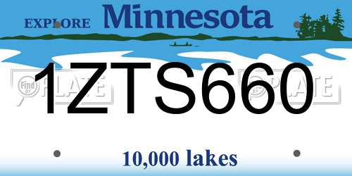 1ZTS660 Minnesota License Plate