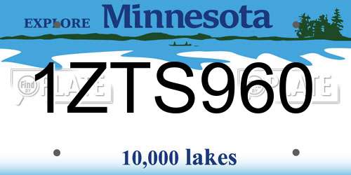 1ZTS960 Minnesota License Plate