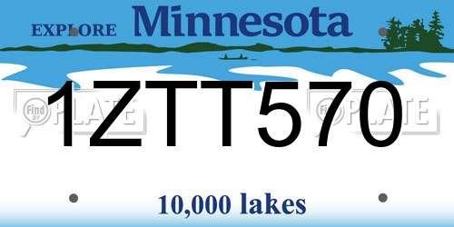 1ZTT570 Minnesota License Plate