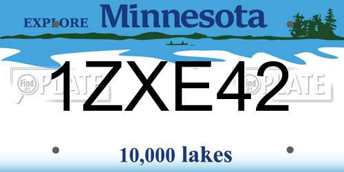 1ZXE42 Minnesota License Plate
