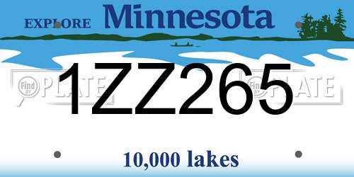 1ZZ265 Minnesota License Plate