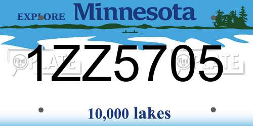 1ZZ5705 Minnesota License Plate