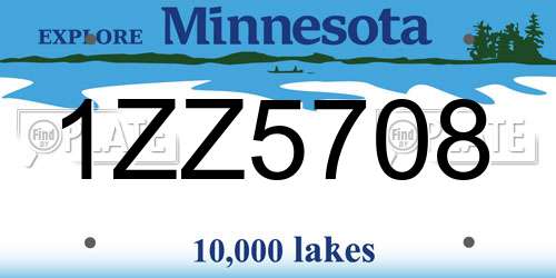 1ZZ5708 Minnesota License Plate