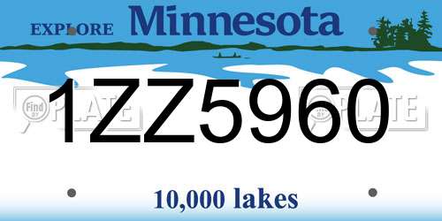 1ZZ5960 Minnesota License Plate