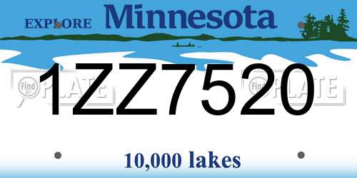 1ZZ7520 Minnesota License Plate