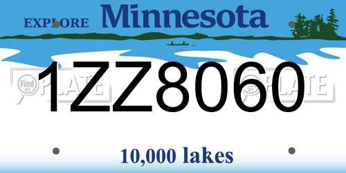 1ZZ8060 Minnesota License Plate