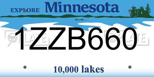1ZZB660 Minnesota License Plate