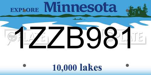 1ZZB981 Minnesota License Plate