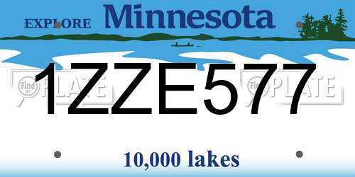 1ZZE577 Minnesota License Plate