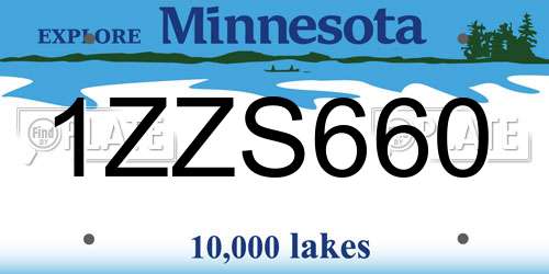 1ZZS660 Minnesota License Plate