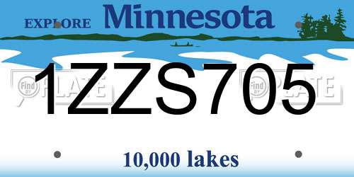 1ZZS705 Minnesota License Plate