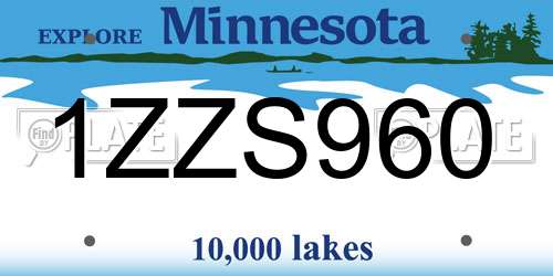 1ZZS960 Minnesota License Plate