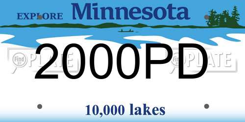 2000PD Minnesota License Plate