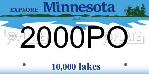 2000PO Minnesota License Plate