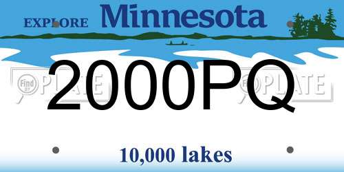 2000PQ Minnesota License Plate