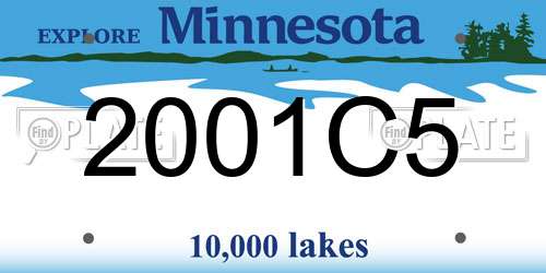 2001C5 Minnesota License Plate