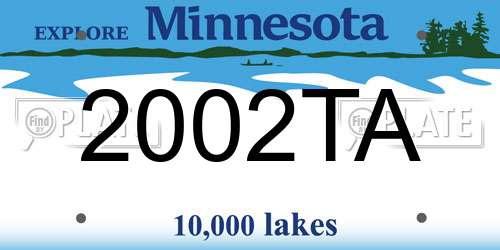 2002TA Minnesota License Plate