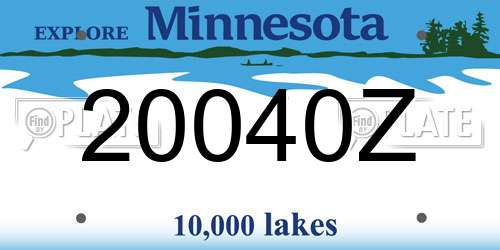 20040Z Minnesota License Plate
