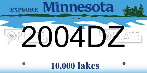 2004DZ Minnesota License Plate