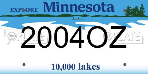 2004OZ Minnesota License Plate