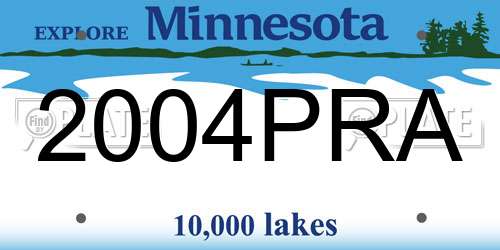 2004PRA Minnesota License Plate