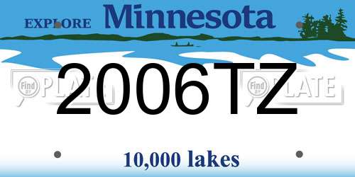 2006TZ Minnesota License Plate