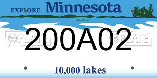200A02 Minnesota License Plate