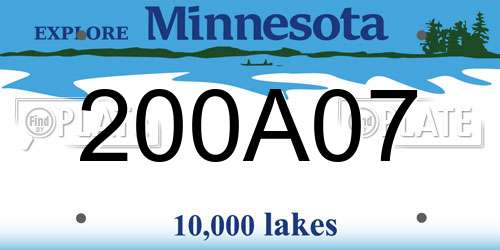 200A07 Minnesota License Plate