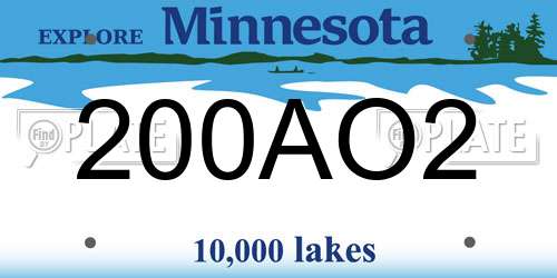 200AO2 Minnesota License Plate
