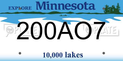 200AO7 Minnesota License Plate