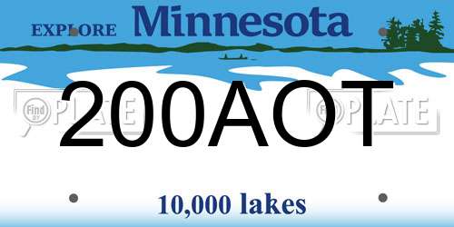 200AOT Minnesota License Plate
