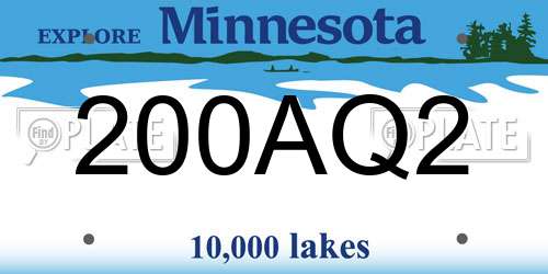 200AQ2 Minnesota License Plate