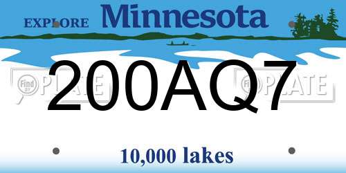 200AQ7 Minnesota License Plate