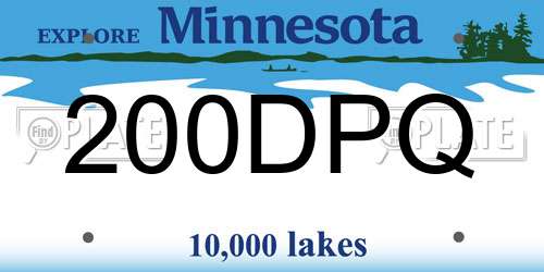 200DPQ Minnesota License Plate
