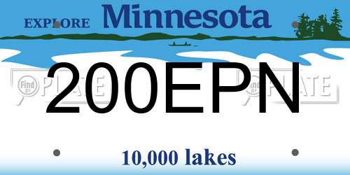 200EPN Minnesota License Plate