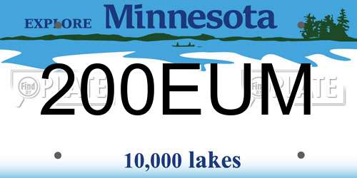200EUM Minnesota License Plate