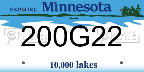200G22 Minnesota License Plate