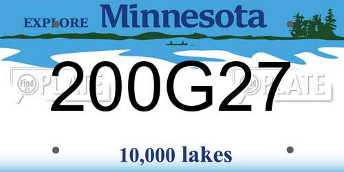 200G27 Minnesota License Plate