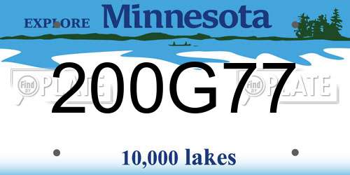 200G77 Minnesota License Plate