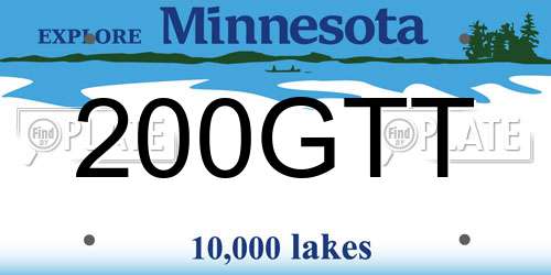 200GTT Minnesota License Plate