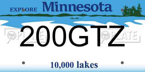200GTZ Minnesota License Plate